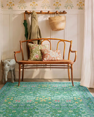 Blackthorn Multicolor Jade Flatwoven Rug by Morris & Co.