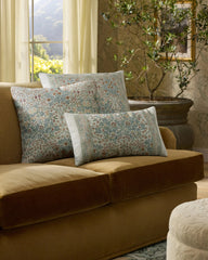 Blackthorn Soft Ivory Woven Lumbar Throw Pillow by Morris & Co.