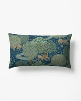 Brook Sapphire Blue Woven Lumbar Throw Pillow by Morris & Co.