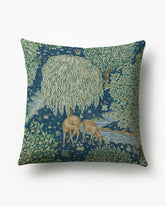 Brook Sapphire Blue Woven Throw Pillow by Morris & Co.