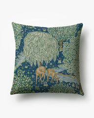 Brook Sapphire Blue Woven Throw Pillow by Morris & Co.
