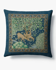 Brook Sapphire Blue Woven Throw Pillow by Morris & Co.