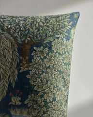 Brook Sapphire Blue Woven Throw Pillow by Morris & Co.