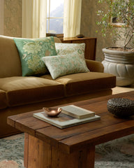 Jasmine Soft Sage Woven Lumbar Throw Pillow by Morris & Co.