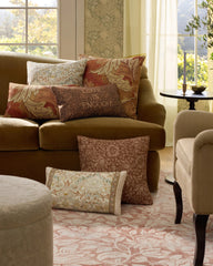 Mallow Vintage Rust Woven Lumbar Throw Pillow by Morris & Co.