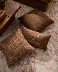 Mallow Vintage Rust Woven Lumbar Throw Pillow by Morris & Co.