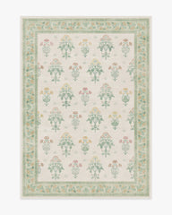 Meadow Sweet Ivory & Green Rug by Morris & Co.