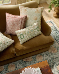 Montreal Vintage Cream Woven Lumbar Throw Pillow by Morris & Co.