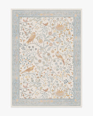 Newill Ivory & Blue Rug by Morris & Co.