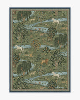 Owl & Willow Green Flatwoven Rug by Morris & Co.