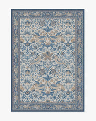 Strawberry Thief Indigo & Ivory Flatwoven Rug by Morris & Co.