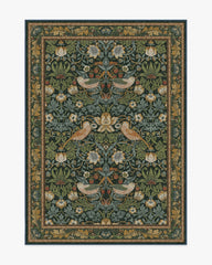 Strawberry Thief Indigo Flatwoven Rug by Morris & Co.