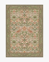 Strawberry Thief Sage & Rose Flatwoven Rug by Morris & Co.