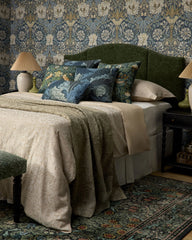 Strawberry Thief Slate Blue Woven Throw Pillow by Morris & Co.