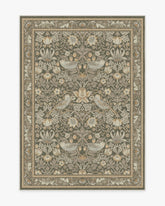 Strawberry Thief Stone Gold Flatwoven Rug by Morris & Co.