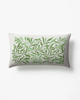 Willow Boughs Garden Sage Woven Lumbar Throw Pillow by Morris & Co.
