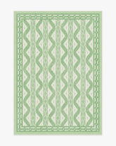 Ava Ikat Green Flatwoven Rug by Mrs. Alice