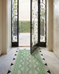 Ava Ikat Green Flatwoven Rug by Mrs. Alice