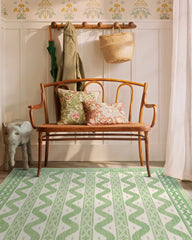Ava Ikat Green Flatwoven Rug by Mrs. Alice