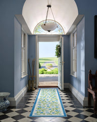 Garden Party Blue Flatwoven Rug by Mrs. Alice