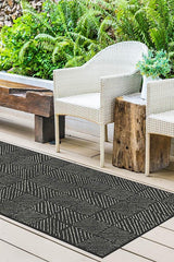 Parquet Black Outdoor Rug
