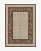 Pine Border Red & Natural Rug