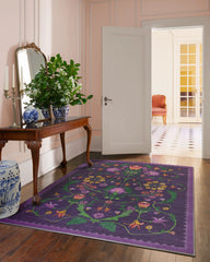Protea Plum Rug by Iris Apfel