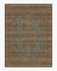 Rowan Teal Blue & Copper Rug
