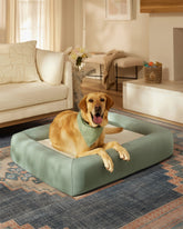 Sage Green Woven Bolster Pet Bed