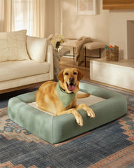 Sage Green Woven Bolster Pet Bed