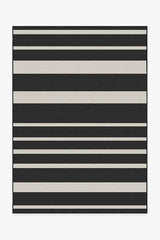 Sailmaker Stripe Black Outdoor Rug