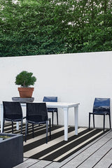 Sailmaker Stripe Black Outdoor Rug