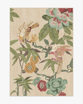 Bamboo & Bird Blush & Jade Rug by Sanderson