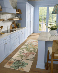 Bamboo & Bird Blush & Jade Rug by Sanderson