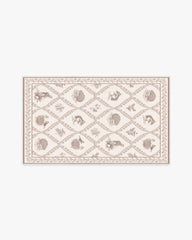 Squirrel & Hedgehog Fawn Rug by Sanderson