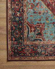 Santiago Crimson & Light Blue Rug