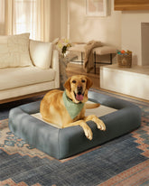 Stone Grey Woven Bolster Pet Bed