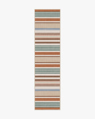 Tropez Stripe Red Multicolour Rug