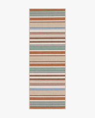 Tropez Stripe Red Multicolour Rug