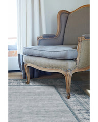 Vintage Daisy Bordered Blue Flatwoven Rug