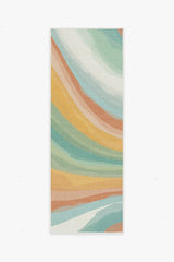Watercolor Waves Copper Jade Outdoor Rug