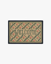 Welcome Trellis Green & Pink Doormat by Anthropologie