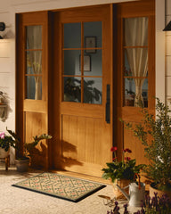 Welcome Trellis Green & Pink Doormat by Anthropologie