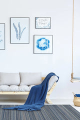 Multi Stripe Blue Flatwoven Rug