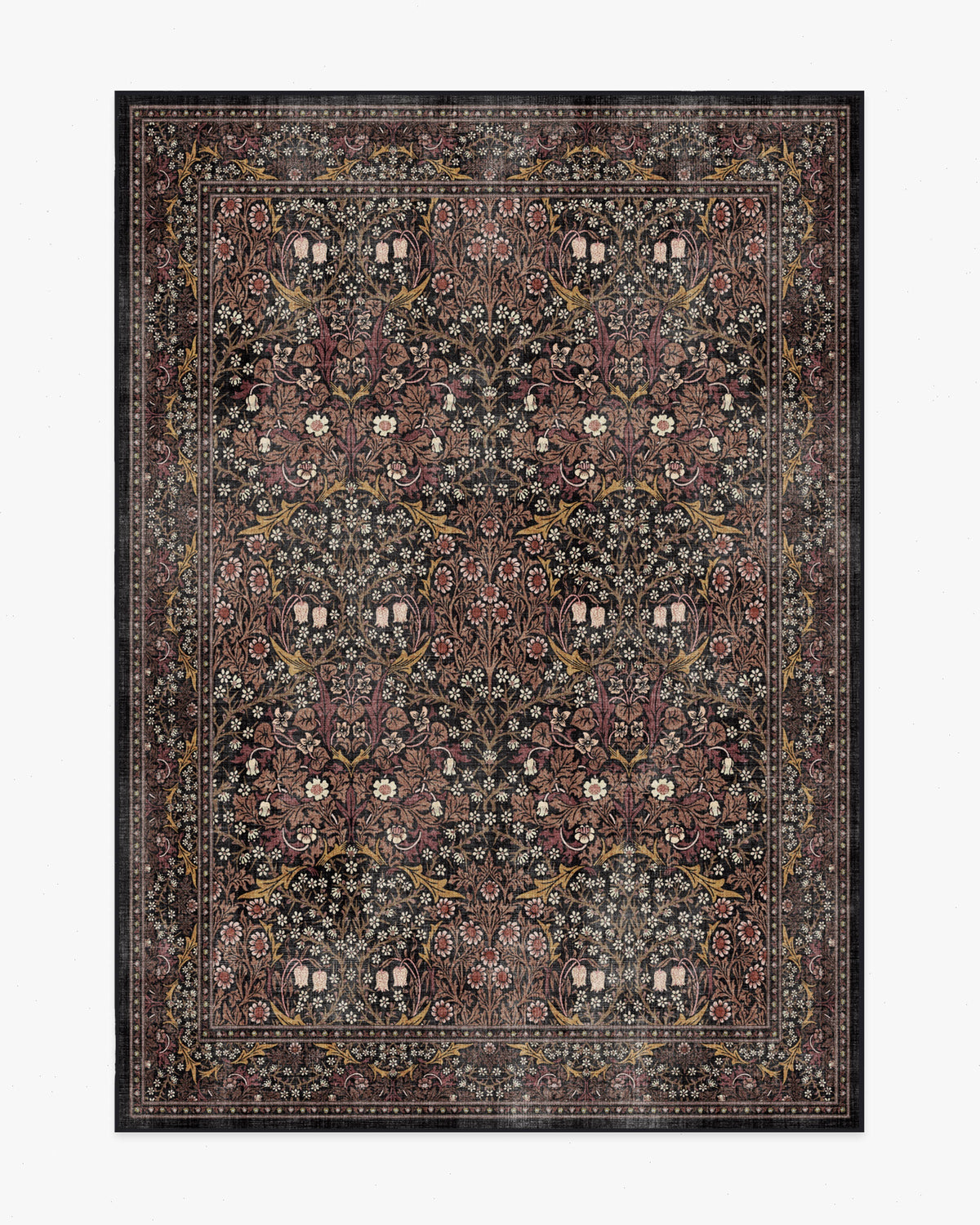 Blackthorn Charcoal & Amber Rug by Morris & Co.
