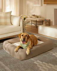 Taupe Boucle Bolster Pet Bed