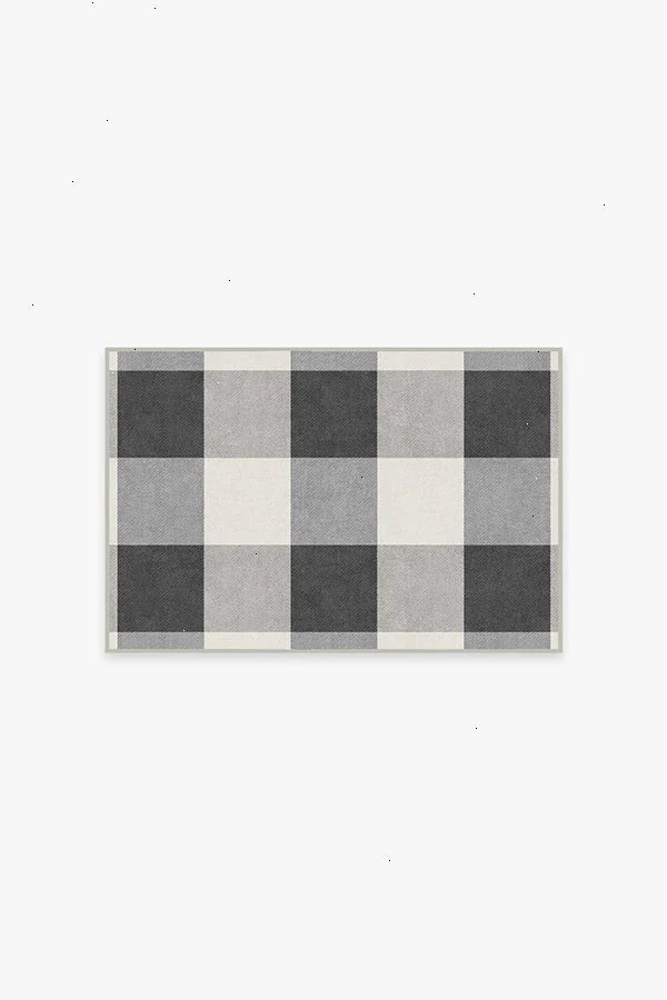 Buffalo Plaid Black & White Rug