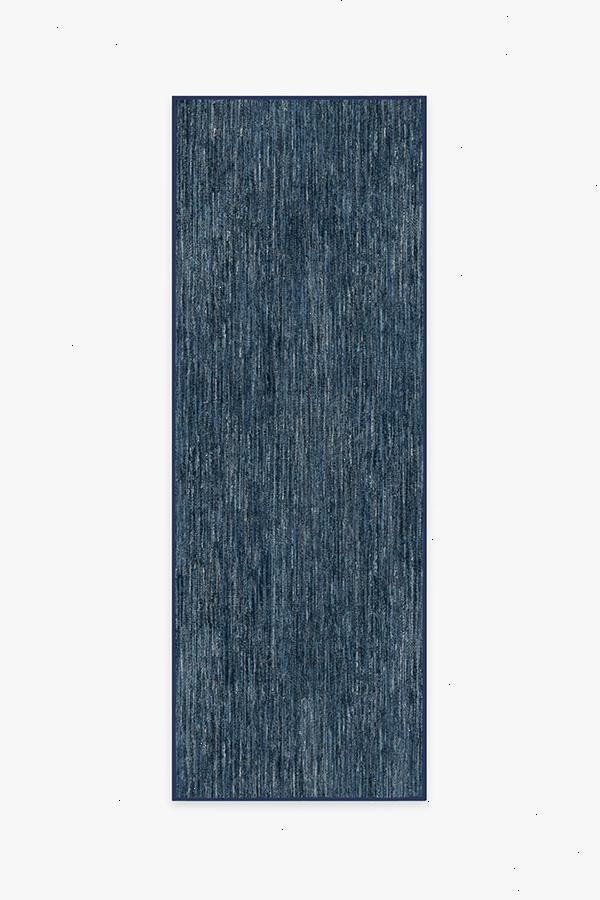 Chunky Solid Blue Outdoor Rug