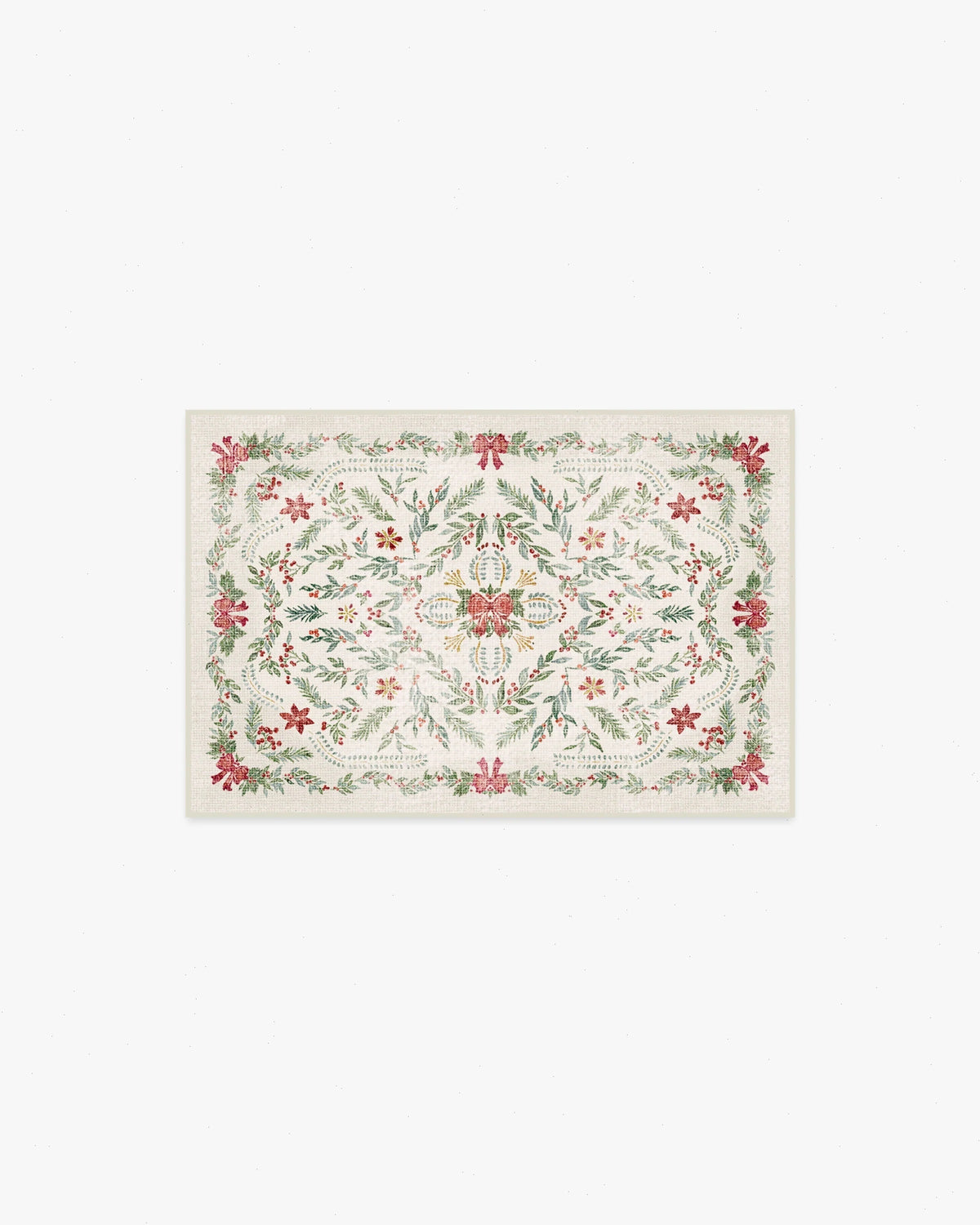 Deck the Halls Cream Multicolor Rug