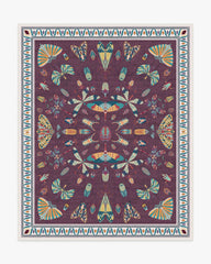 Flutterby Burgundy Rug by Iris Apfel